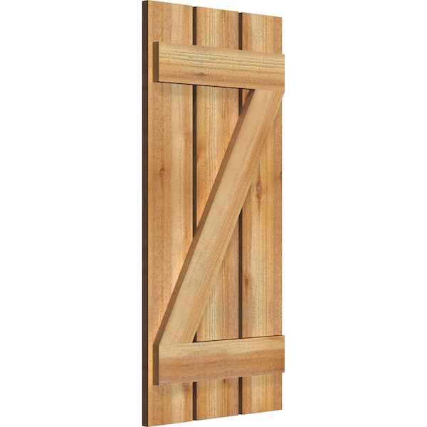 Spaced Board-n-Batten Shutters W/Z-Bar, Rough Sawn Western Red Cedar, 17 1/8W X 36H